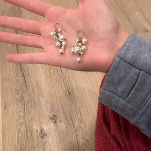 Pearl Cluster Dangle Earrings